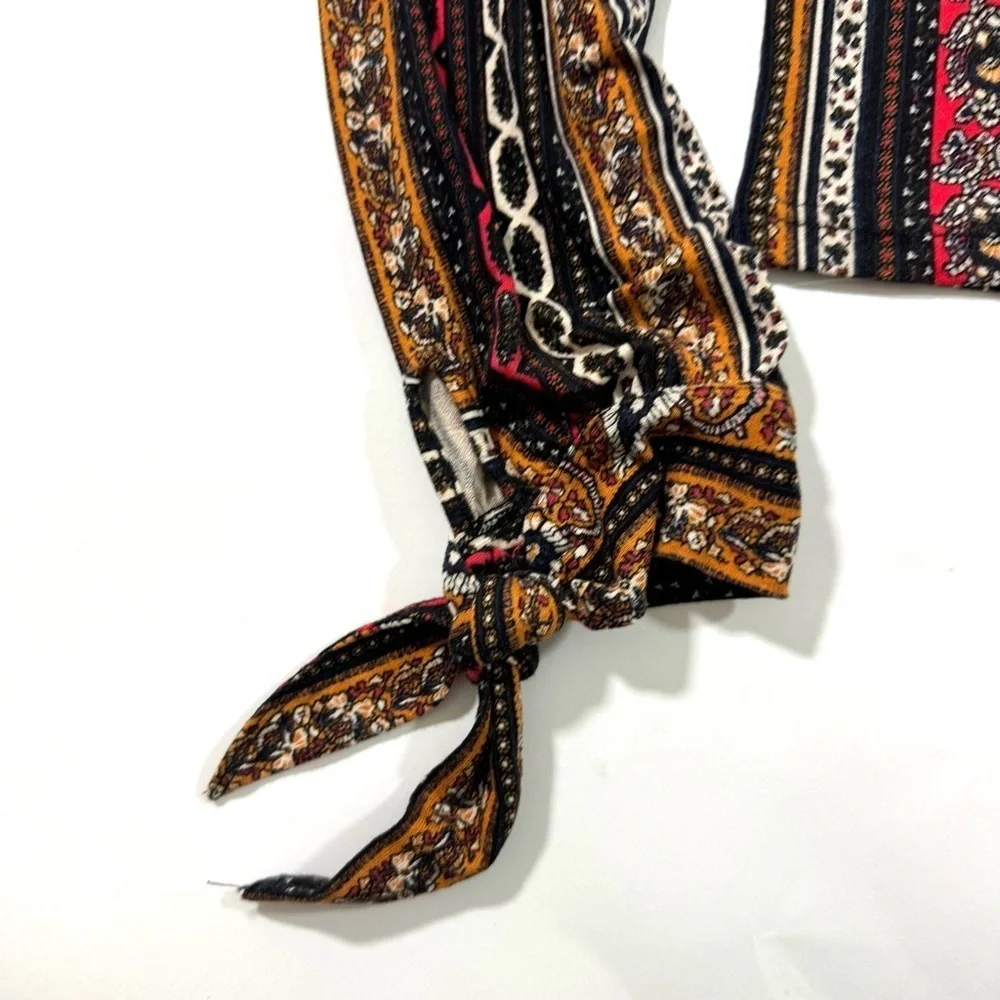 Free People Donatella Turtleneck Tie Sleeve Bohemian